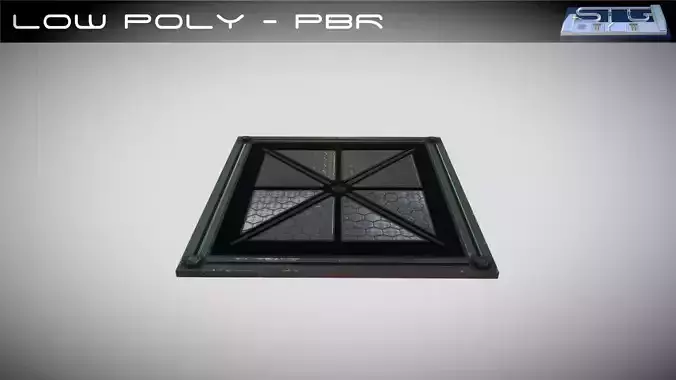 Sci-fi Floor Plating Low-poly 3D model