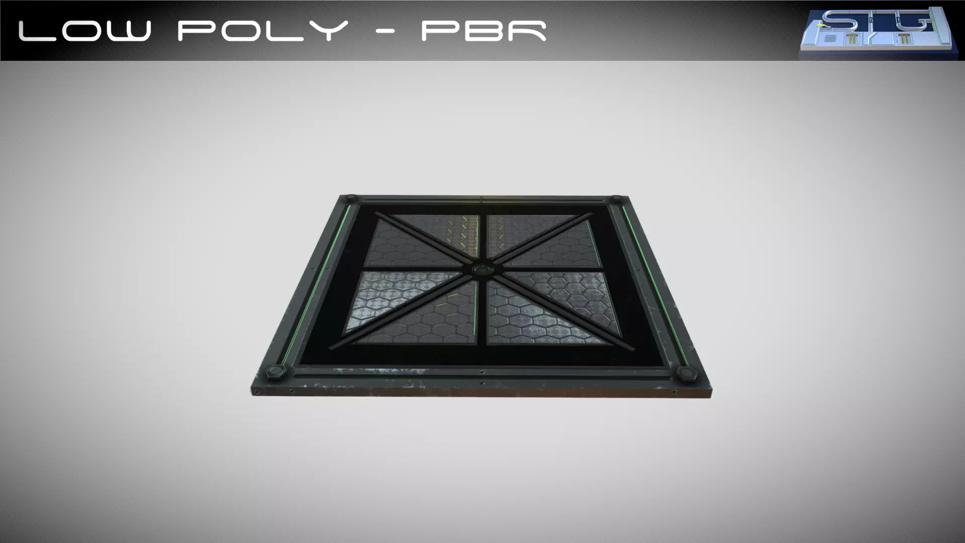 Sci-fi Floor Plating Low-poly 3D model_0