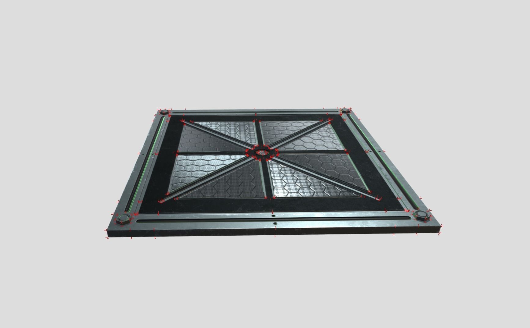 Sci-fi Floor Plating Low-poly 3D model_10