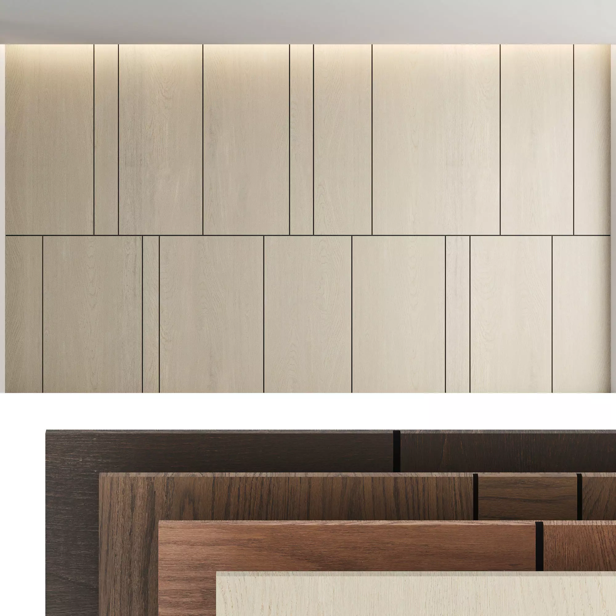 Decorative wall panel set 6 3D model_0