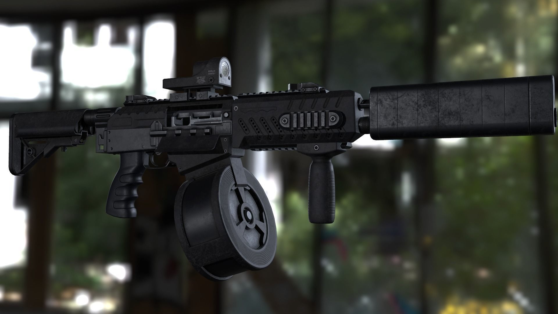 Fostech Origin 12 modern tactical shotgun Low-poly 3D model_9