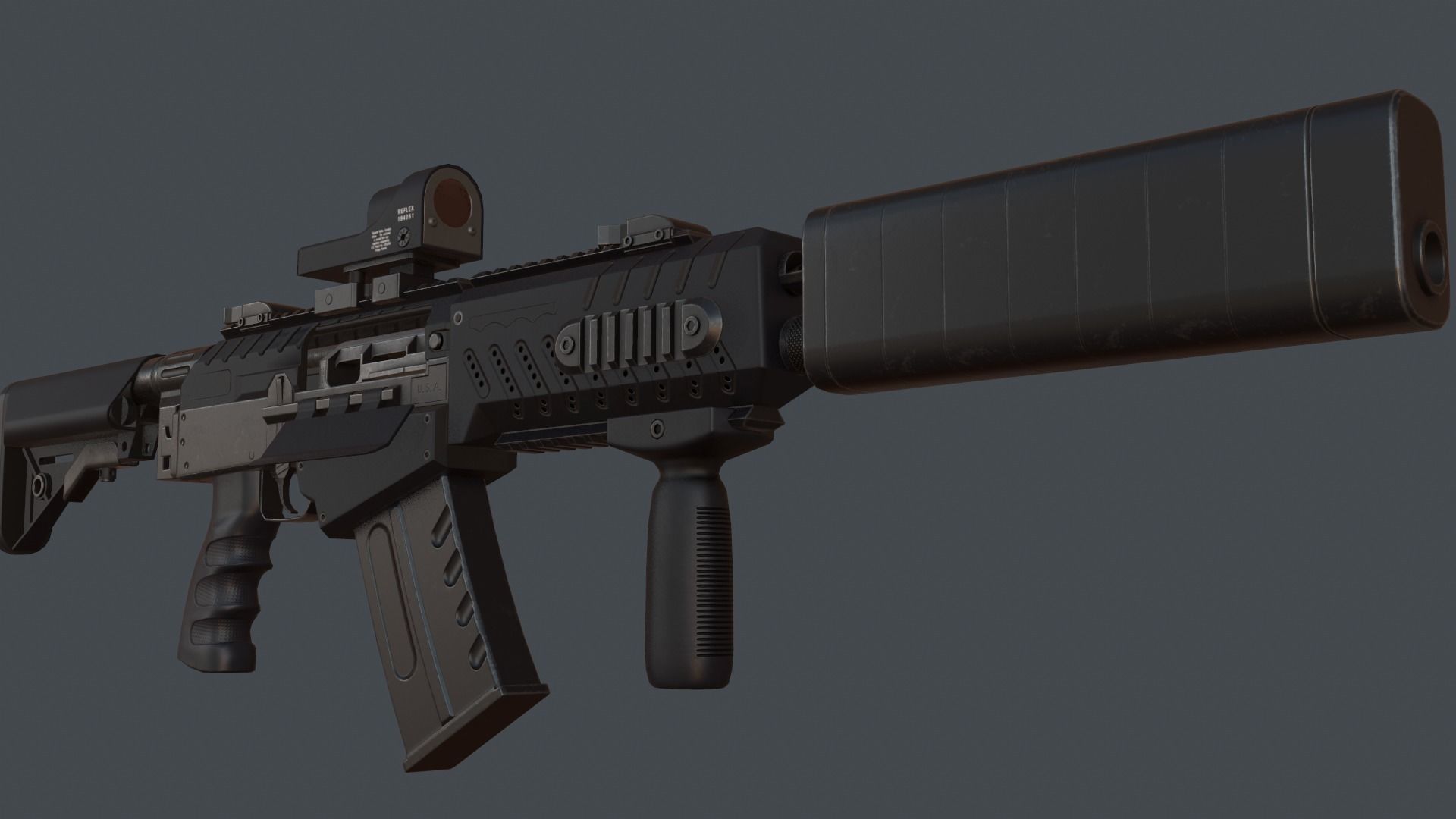 Fostech Origin 12 modern tactical shotgun Low-poly 3D model_2