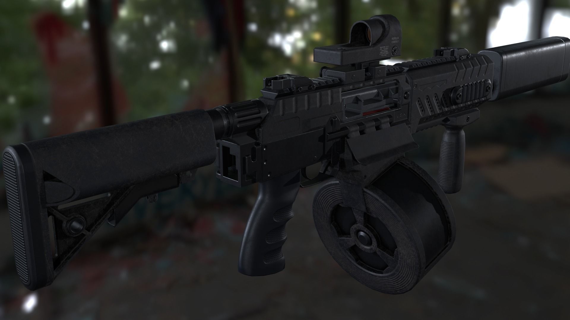 Fostech Origin 12 modern tactical shotgun Low-poly 3D model_10