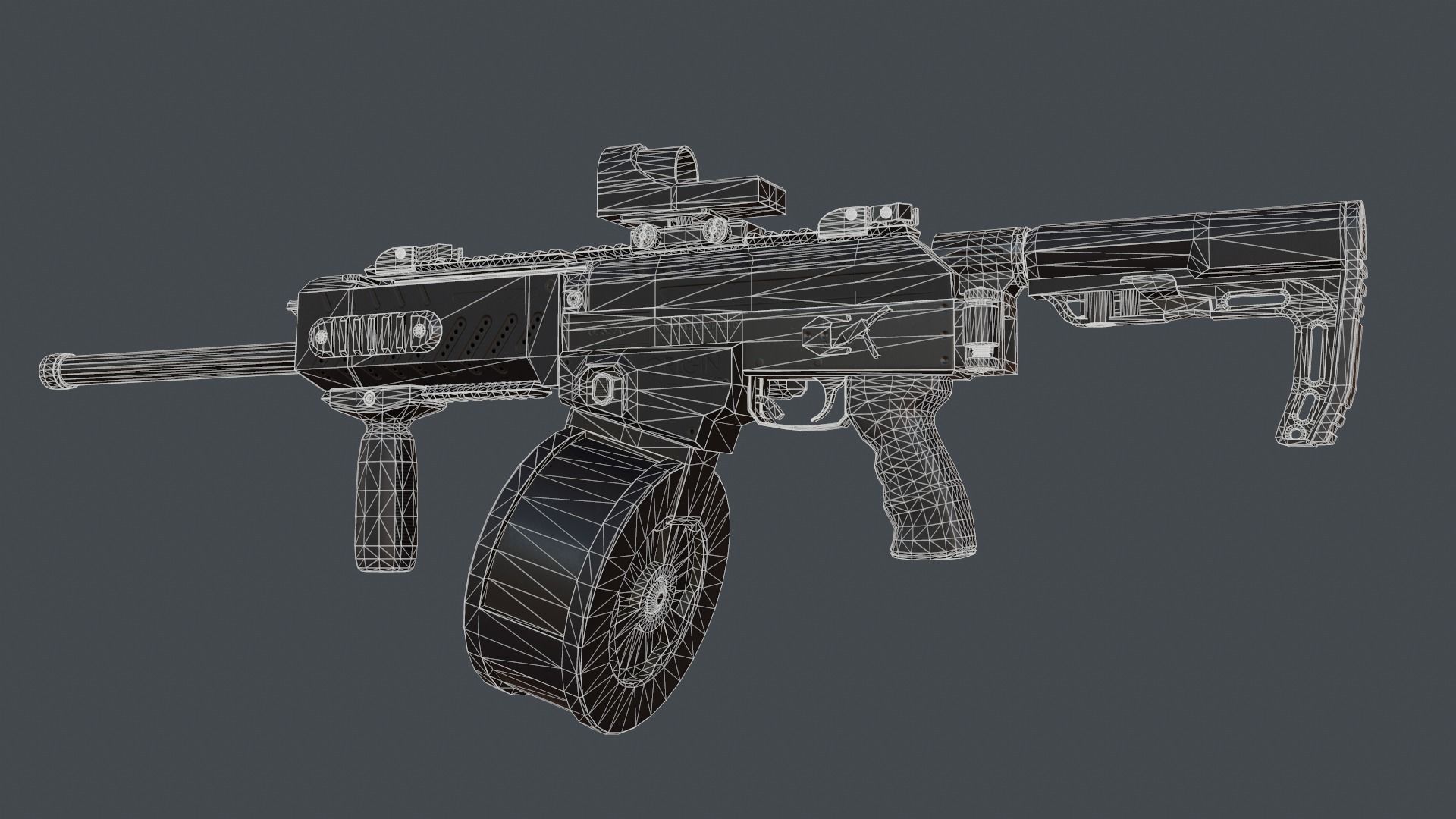 Fostech Origin 12 modern tactical shotgun Low-poly 3D model_8