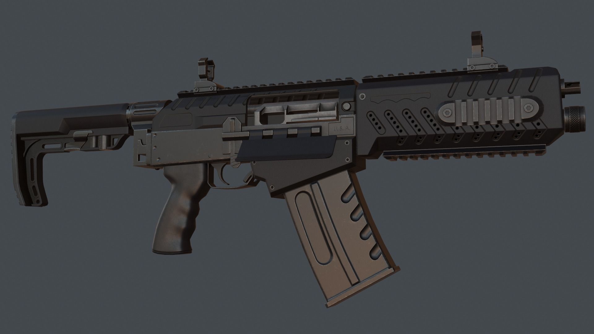 Fostech Origin 12 modern tactical shotgun Low-poly 3D model_5