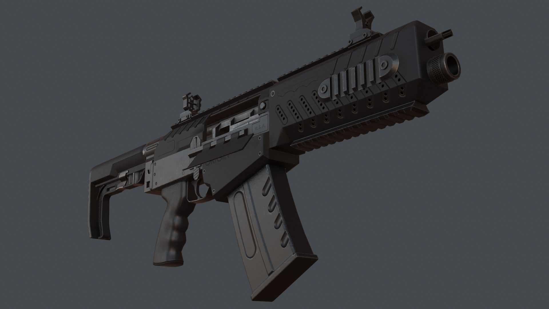 Fostech Origin 12 modern tactical shotgun Low-poly 3D model_6