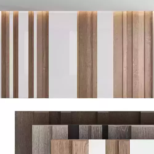 Decorative wall panel set 8 3D model