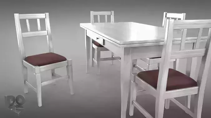 Table and chairs 3D model