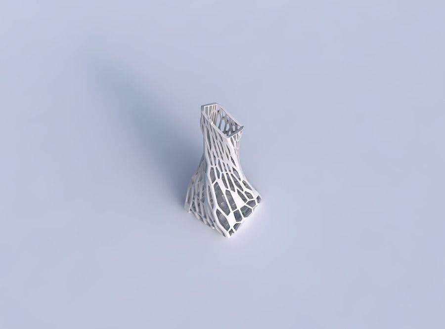 Vase twisted squeezed and bent quadratic 2 with faceted organ... 3D print model_1