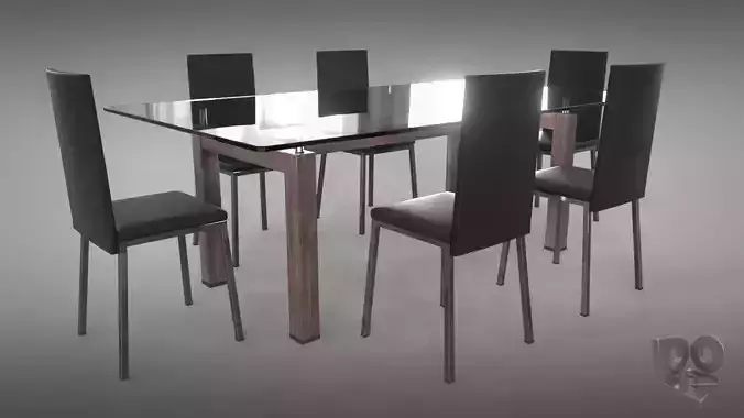 Table and chairs 3D model