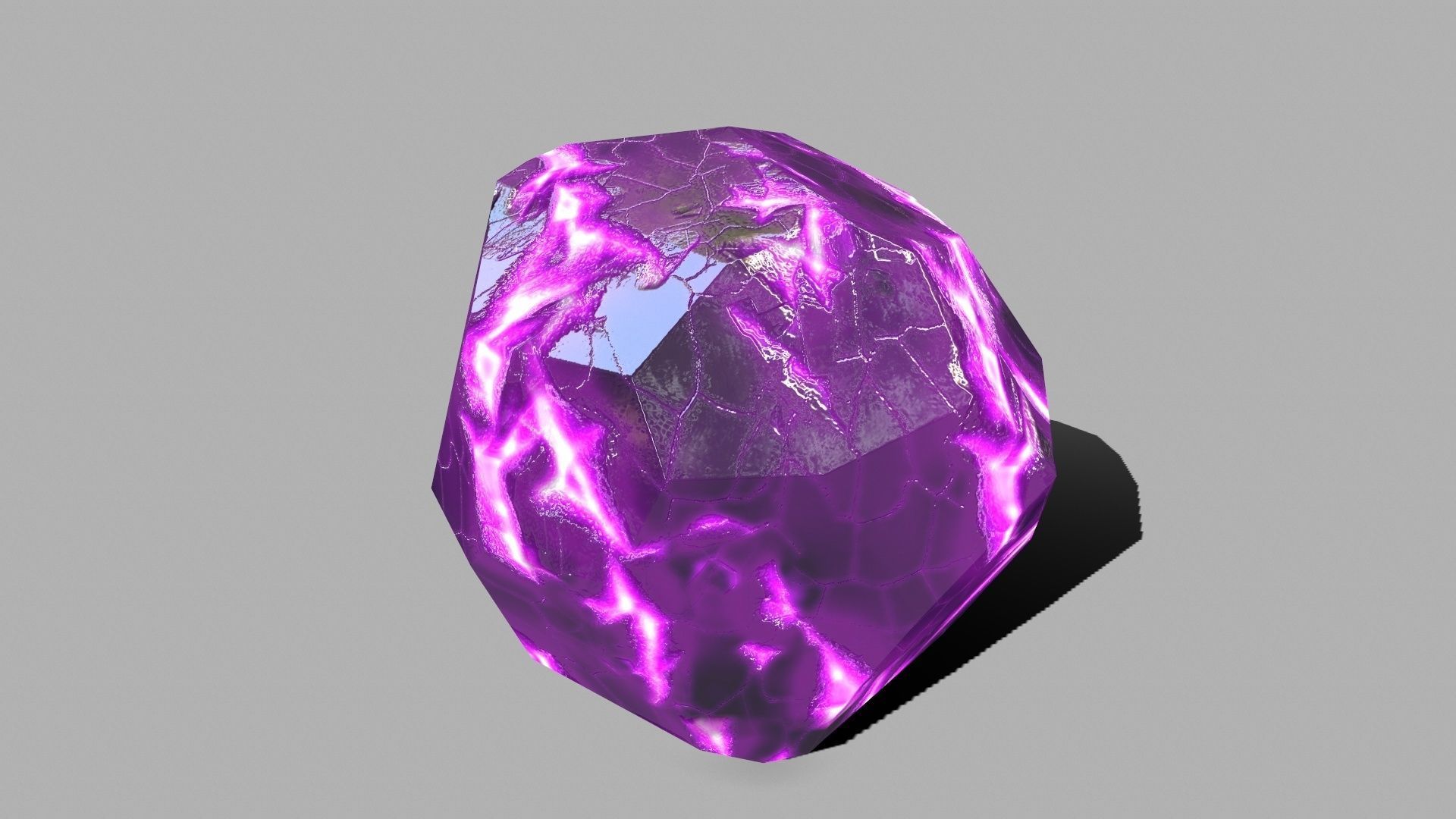 Crystal Set amethyst rock Low-poly 3D model_19