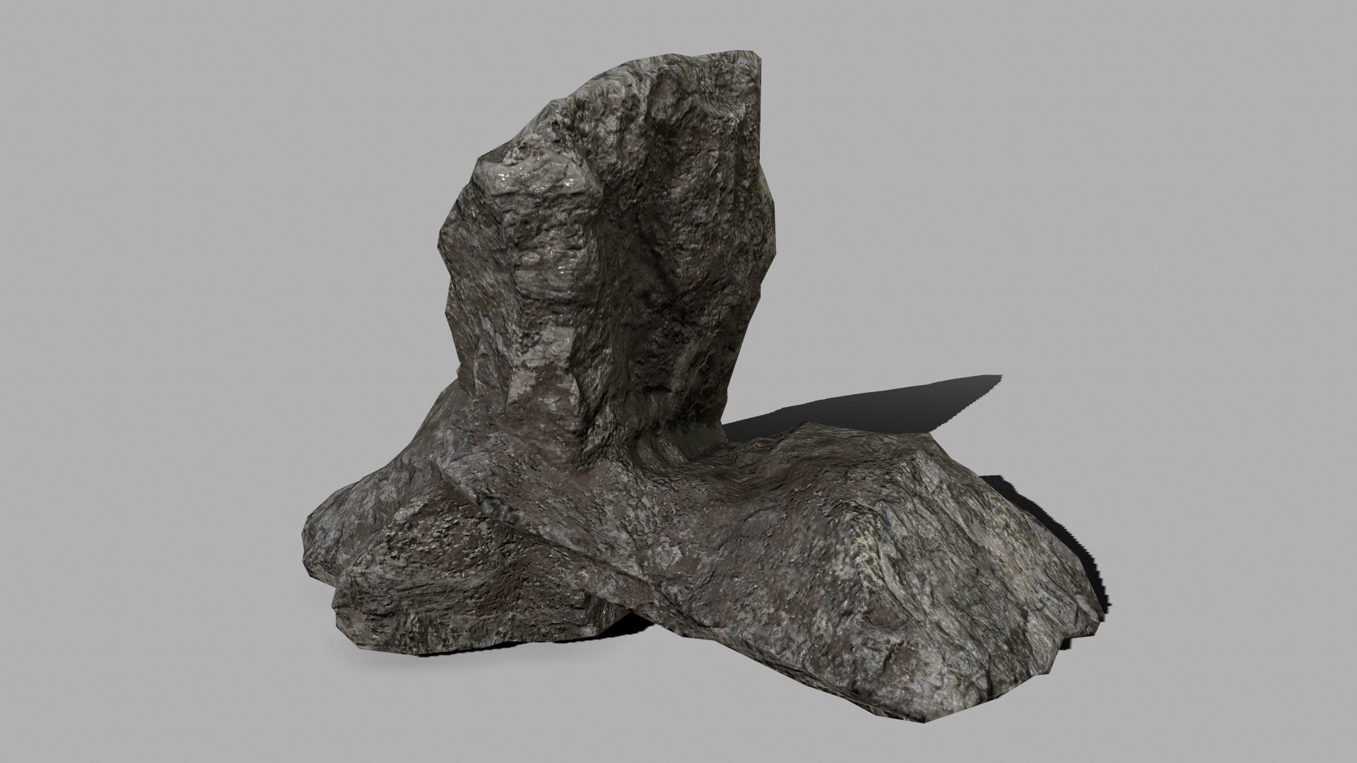 Crystal Set amethyst rock Low-poly 3D model_13