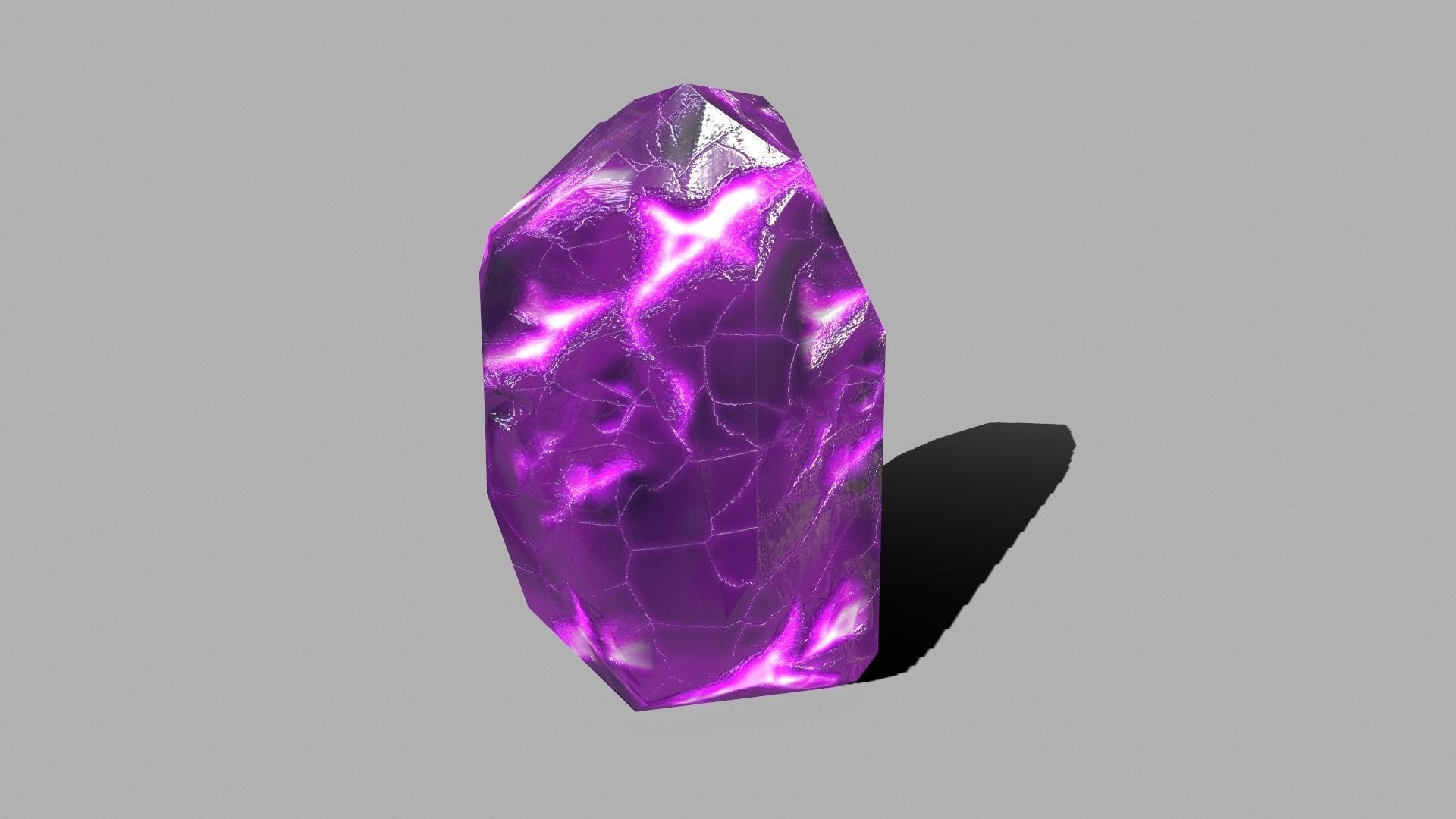 Crystal Set amethyst rock Low-poly 3D model_16