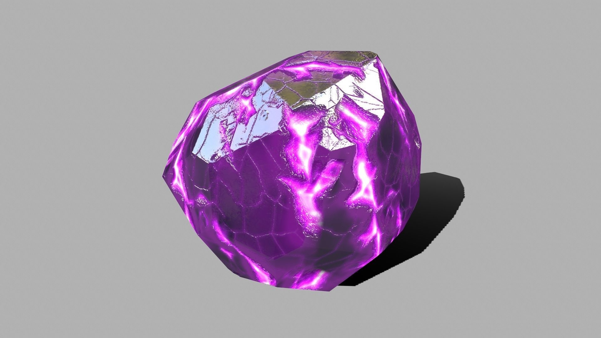 Crystal Set amethyst rock Low-poly 3D model_18