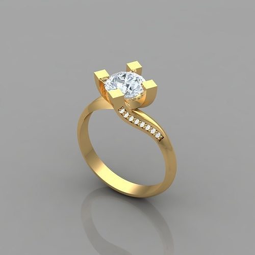 Diamond - Ring 3D Print Model 3D print model