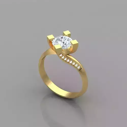 Diamond - Ring 3D Print Model 3D print model