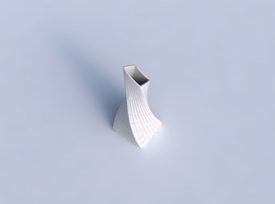 Vase twisted squeezed and bent quadratic 2 with grid plates 3D print model_1