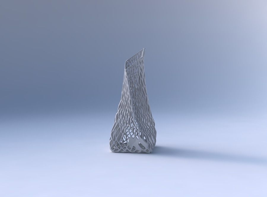 Vase twisted squeezed and bent quadratic 2 with lattice tiles 3D print model_4
