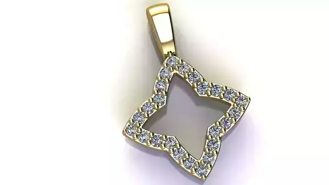 Quatrefoil Pendant with Diamonds