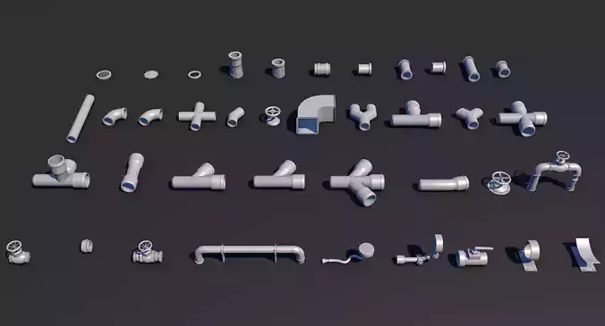 Pipes 40 pieces 3D model