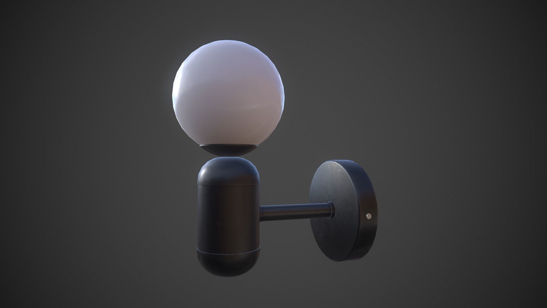 Night Lamp Wall Mounted Low-poly 3D model_6