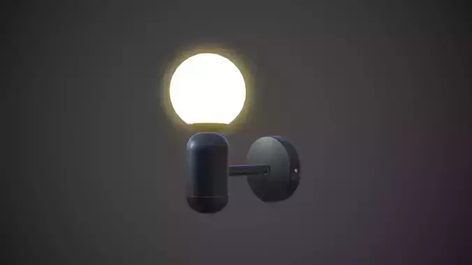 Night Lamp Wall Mounted Low-poly 3D model