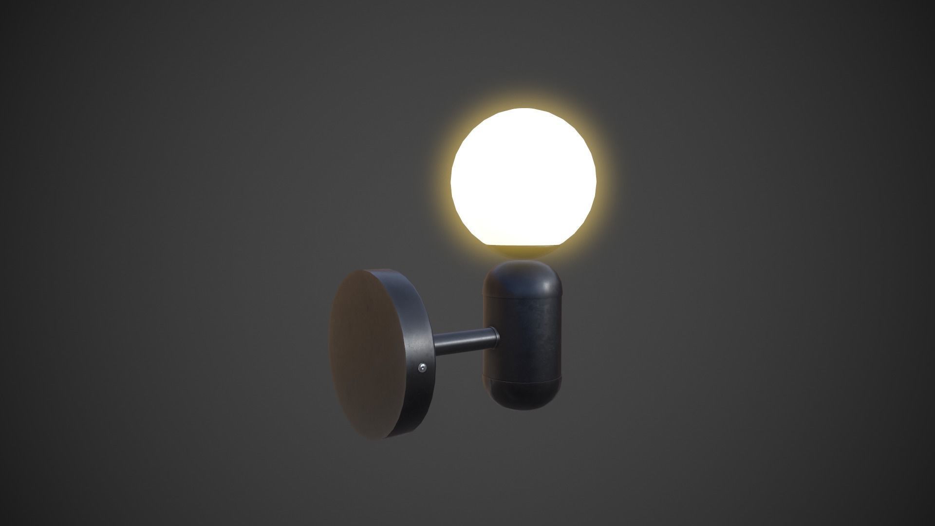Night Lamp Wall Mounted Low-poly 3D model_5