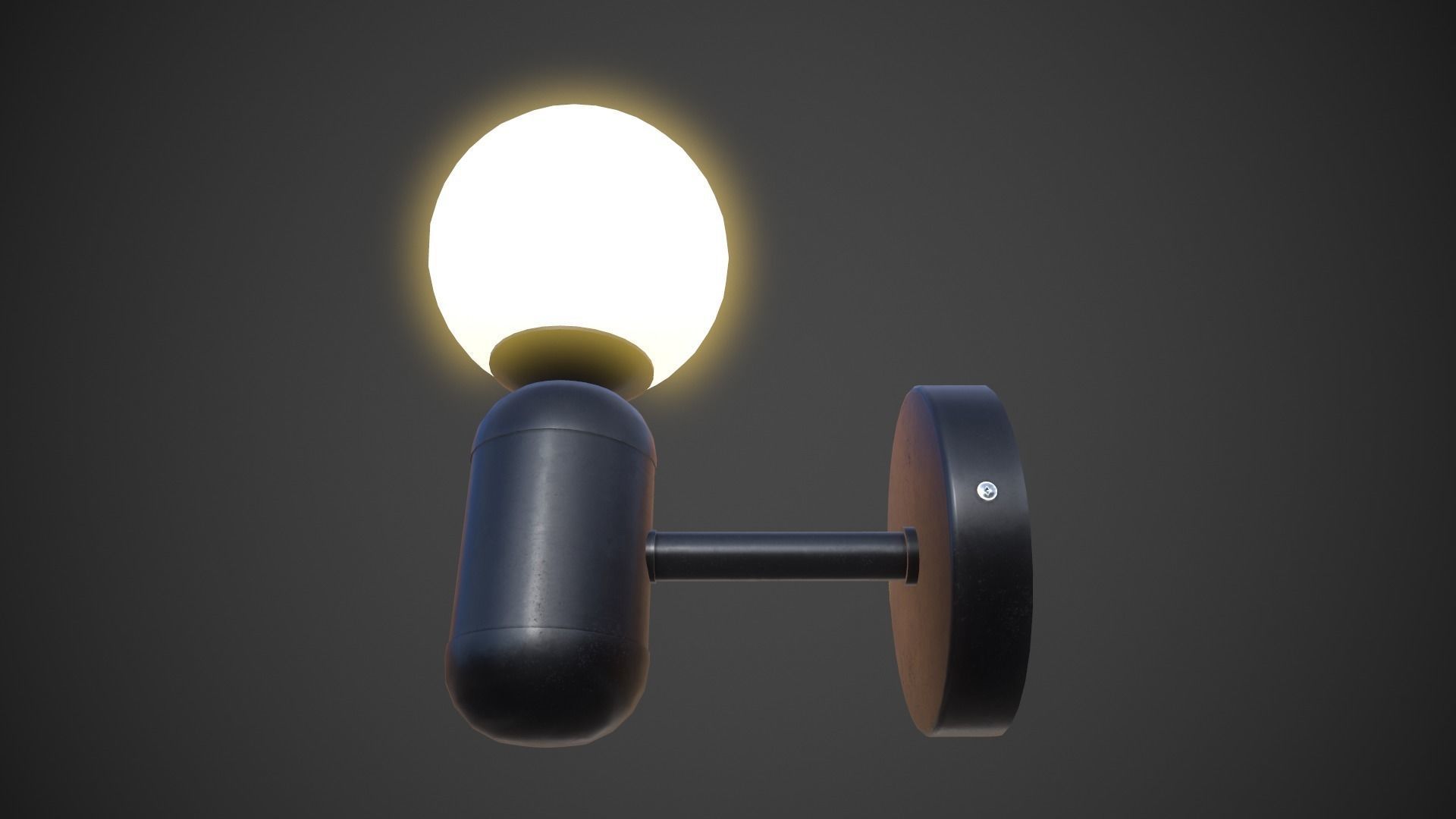 Night Lamp Wall Mounted Low-poly 3D model_2