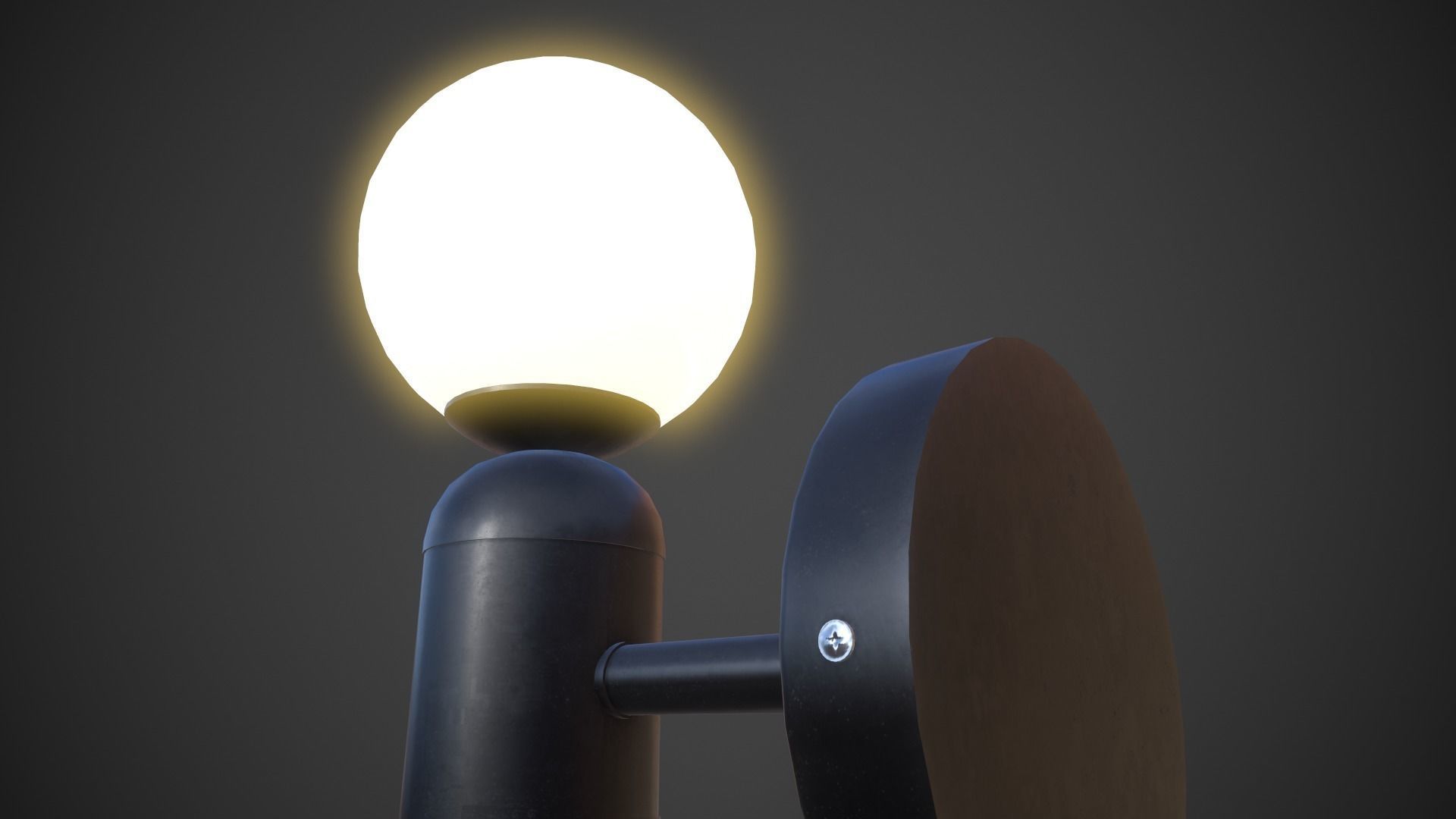 Night Lamp Wall Mounted Low-poly 3D model_3