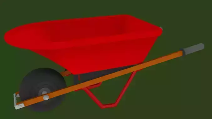 Wheelbarrow Low-poly 3D model