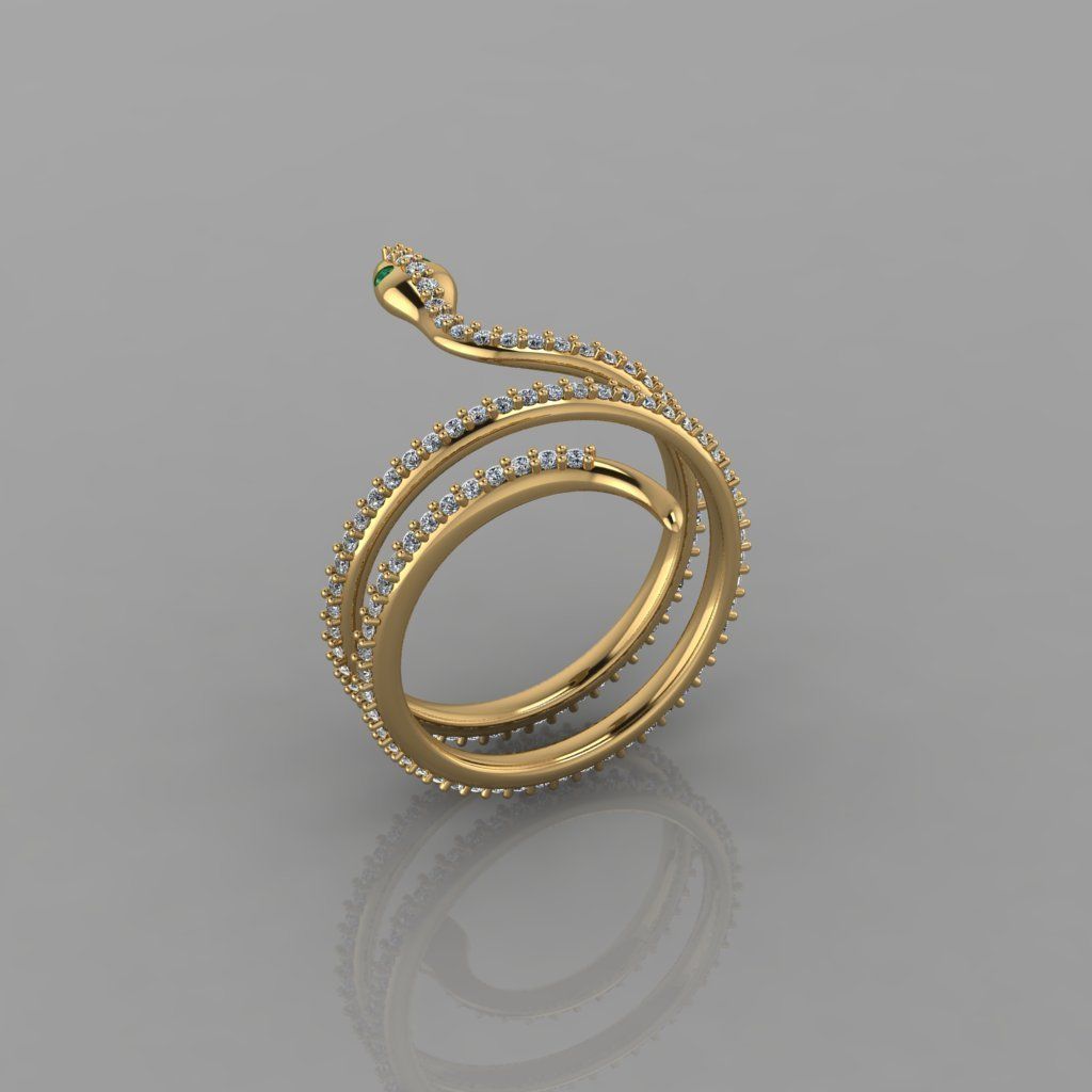 Snake - Ring 3D Print Model 3D print model_4
