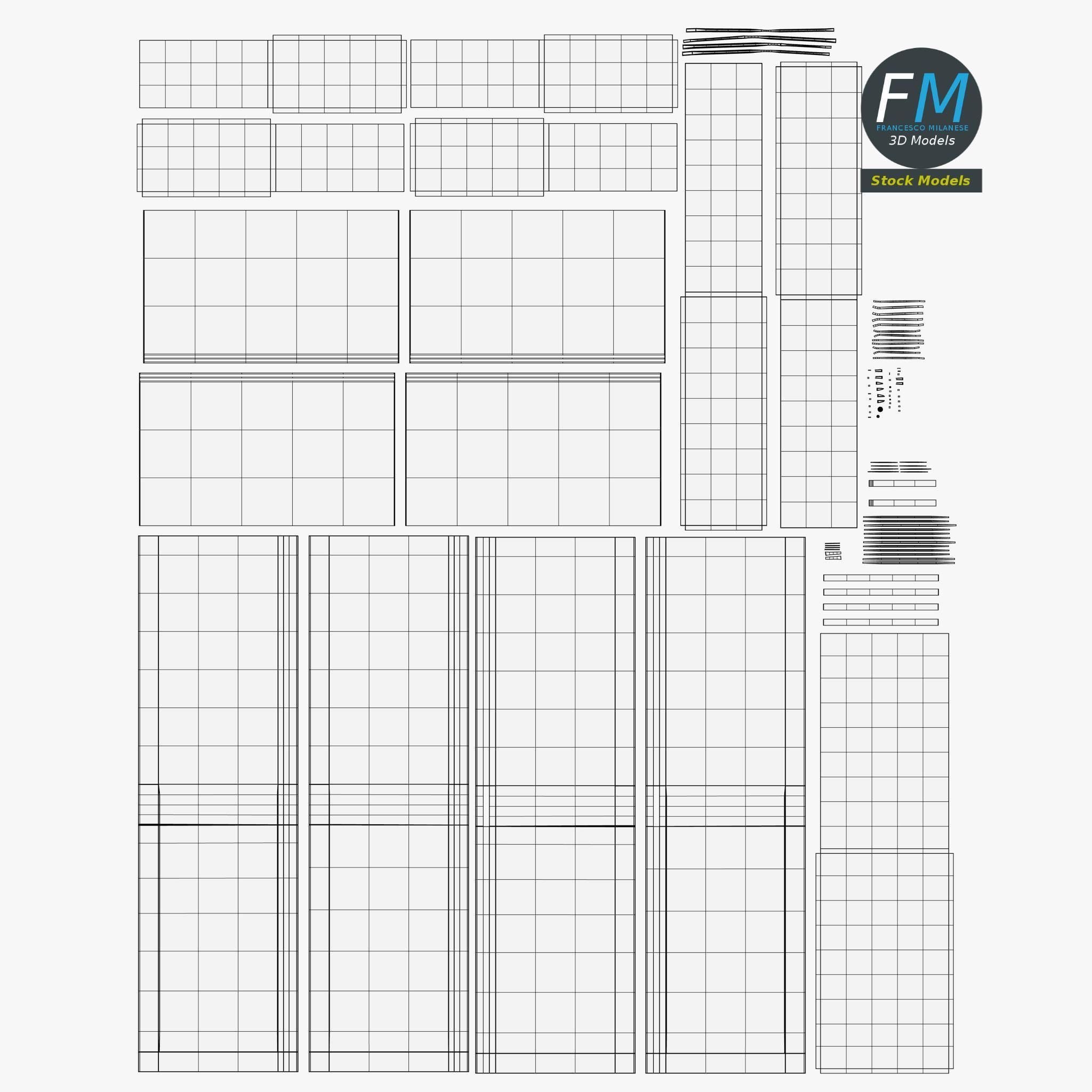 Office cabinet with sliding doors 3D model_11