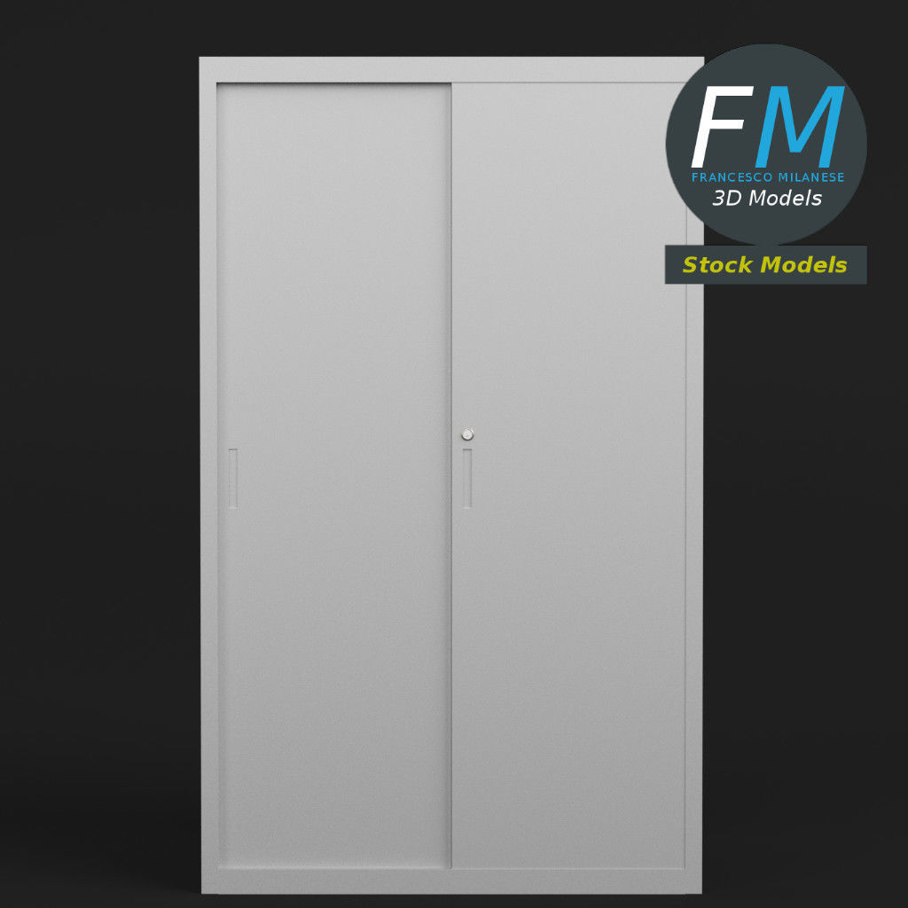 Office cabinet with sliding doors 3D model_6