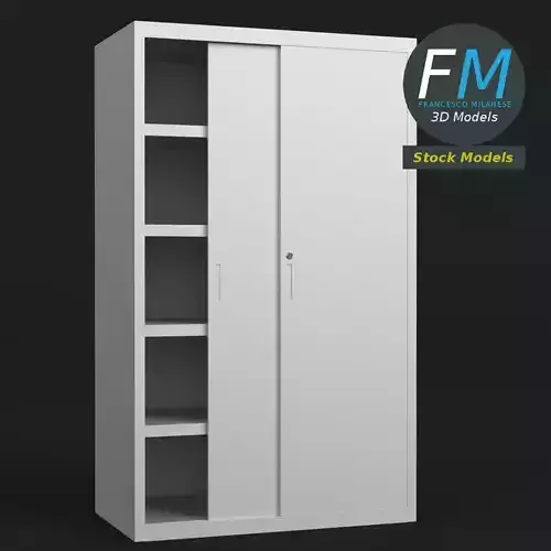 Office cabinet with sliding doors