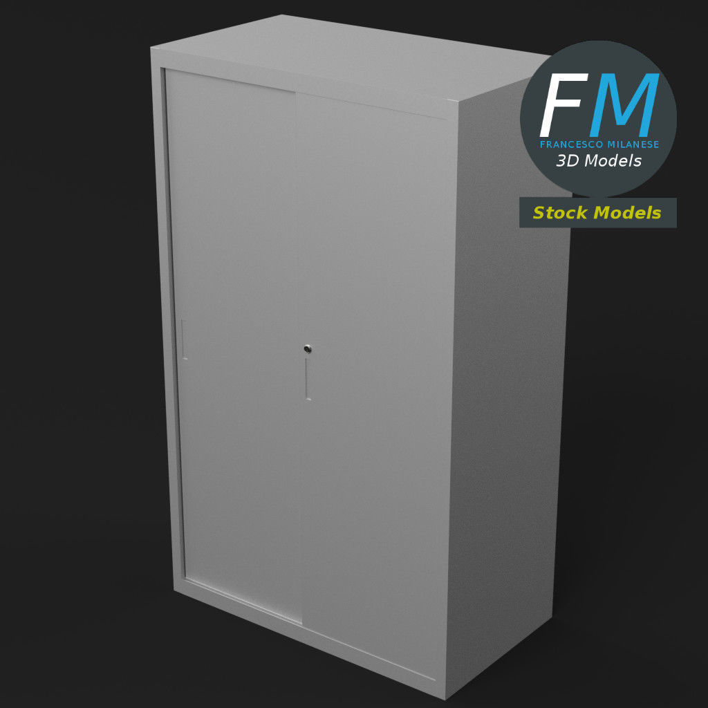 Office cabinet with sliding doors 3D model_5