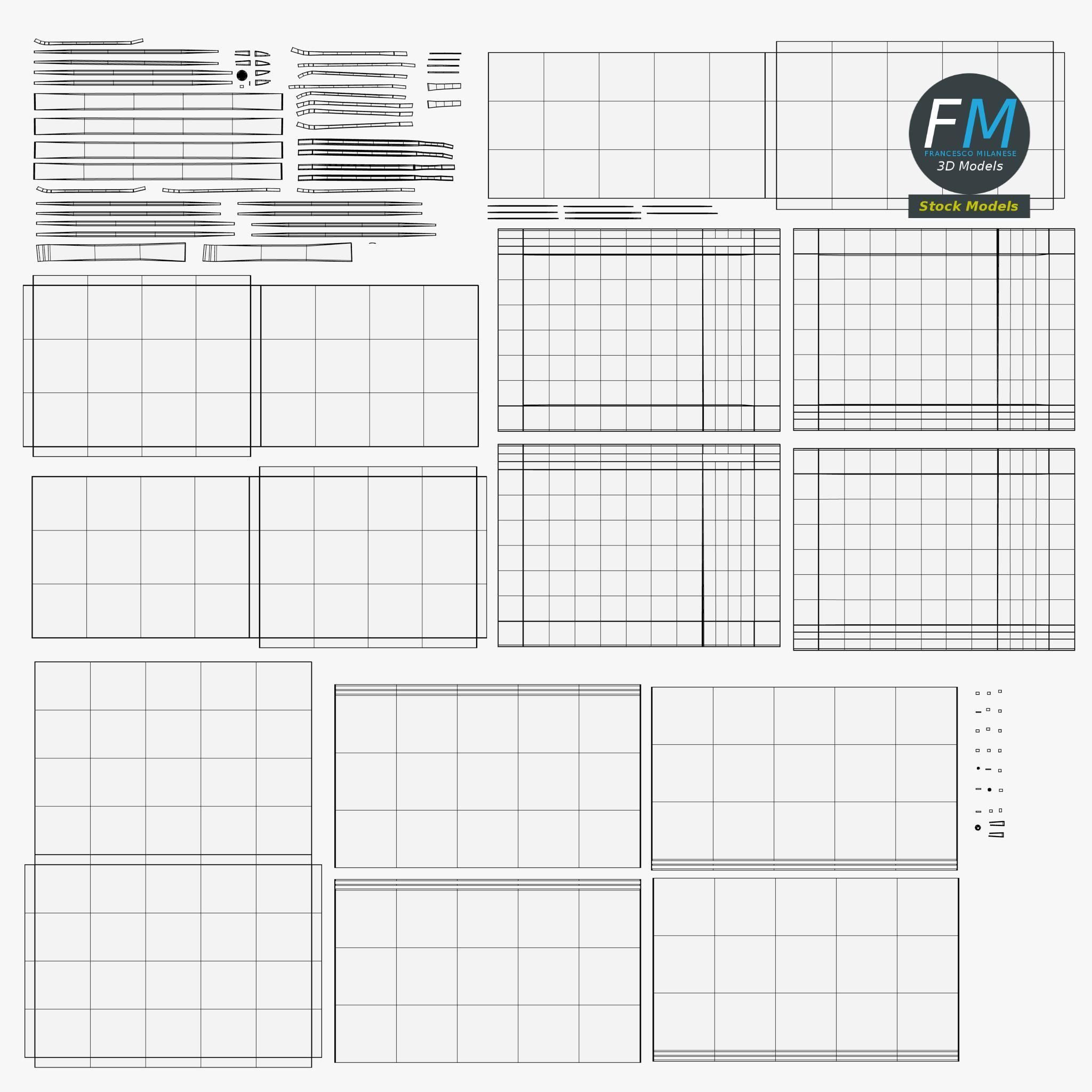 Filing cabinet with sliding doors 3D model_11