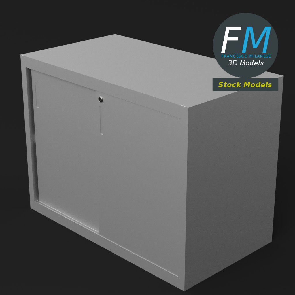Filing cabinet with sliding doors 3D model_5