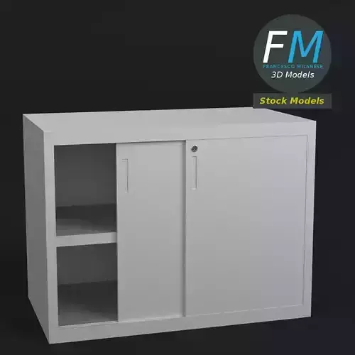 Filing cabinet with sliding doors