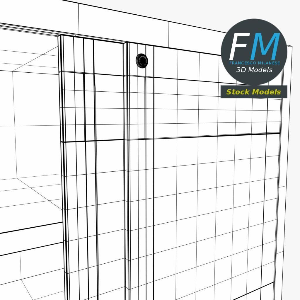 Filing cabinet with sliding doors 3D model_8