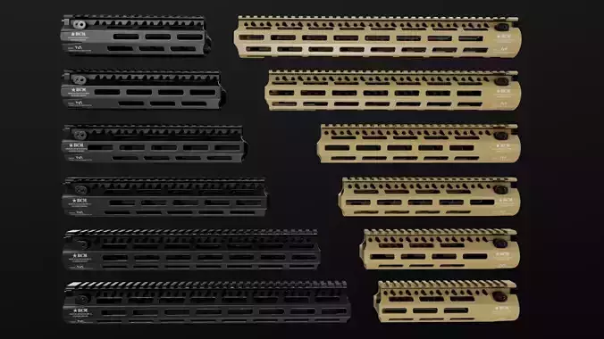 BCM MCMR MLOK AR15 Handguard Low-poly 3D model