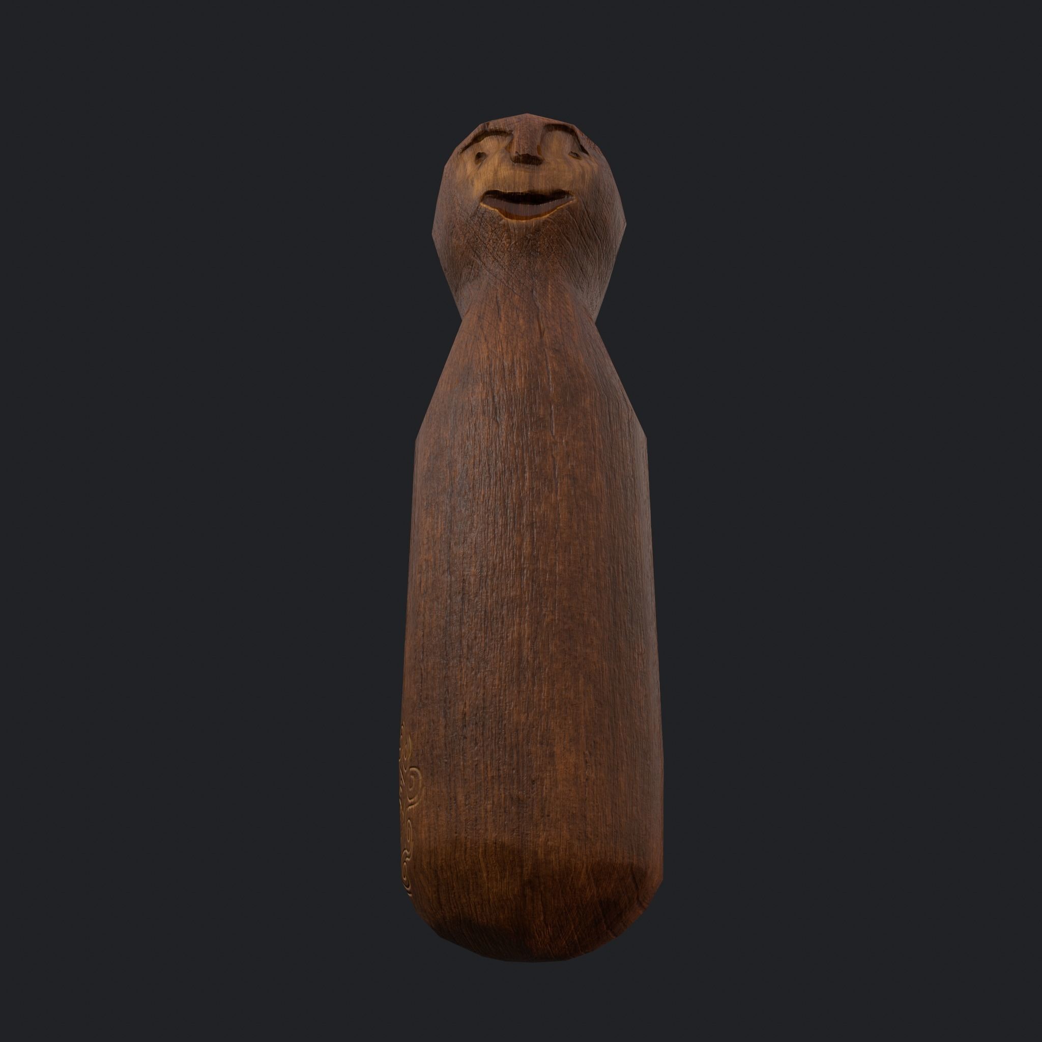 Medieval Wooden Toy Doll Low-poly 3D model_17