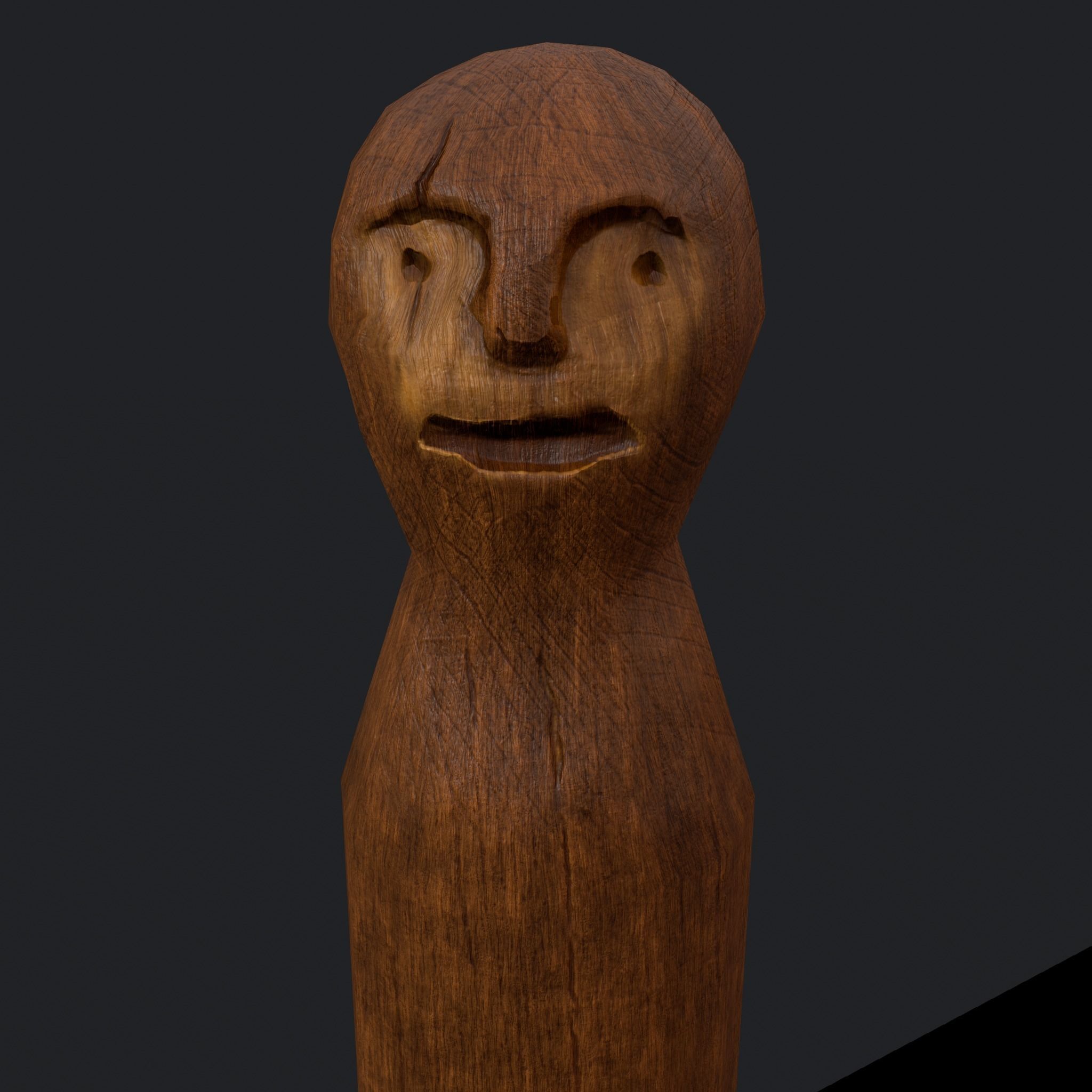 Medieval Wooden Toy Doll Low-poly 3D model_9