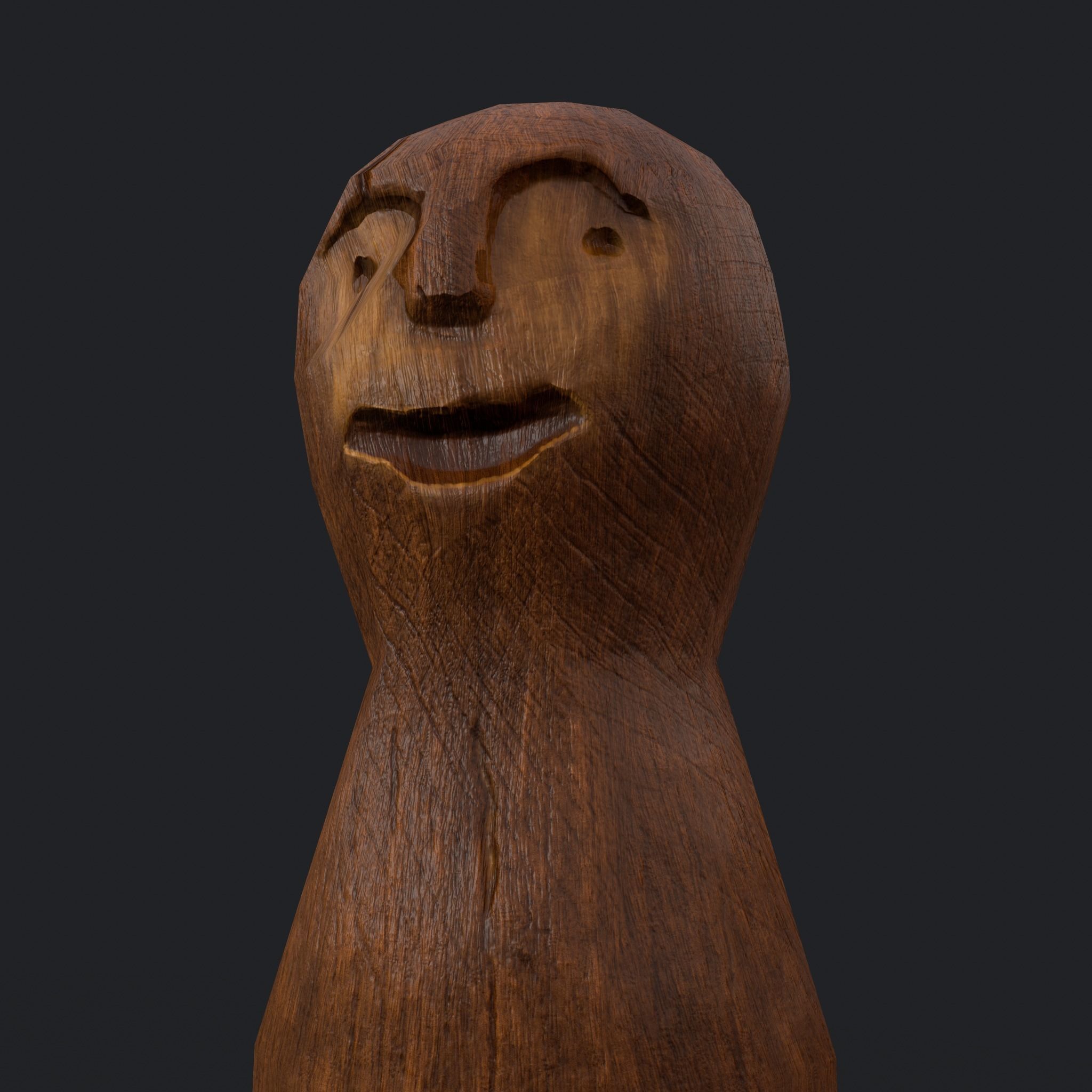 Medieval Wooden Toy Doll Low-poly 3D model_10