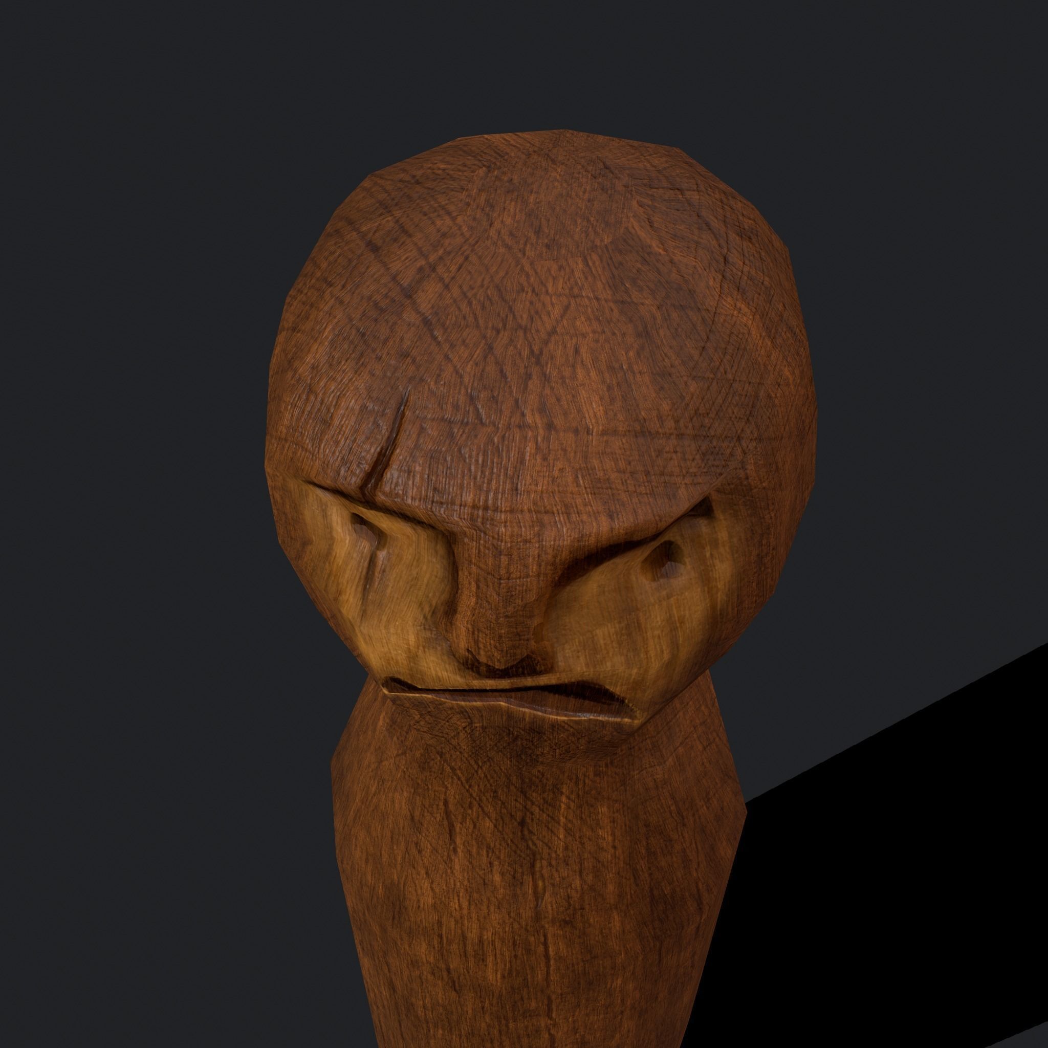 Medieval Wooden Toy Doll Low-poly 3D model_13