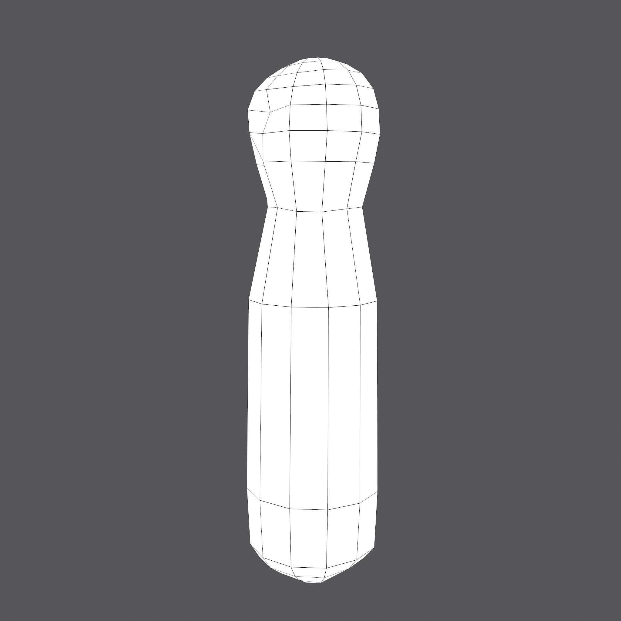 Medieval Wooden Toy Doll Low-poly 3D model_31