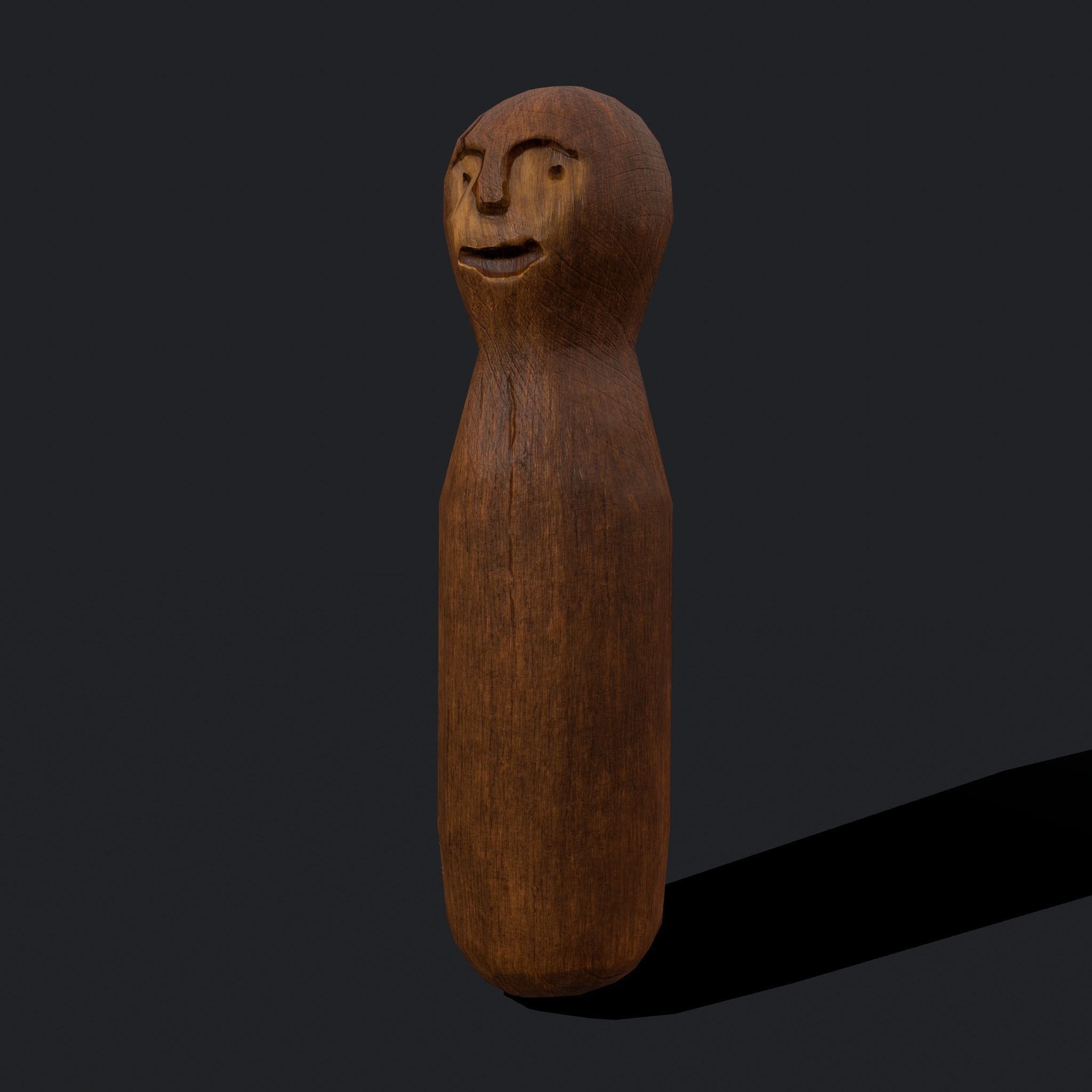 Medieval Wooden Toy Doll Low-poly 3D model_2