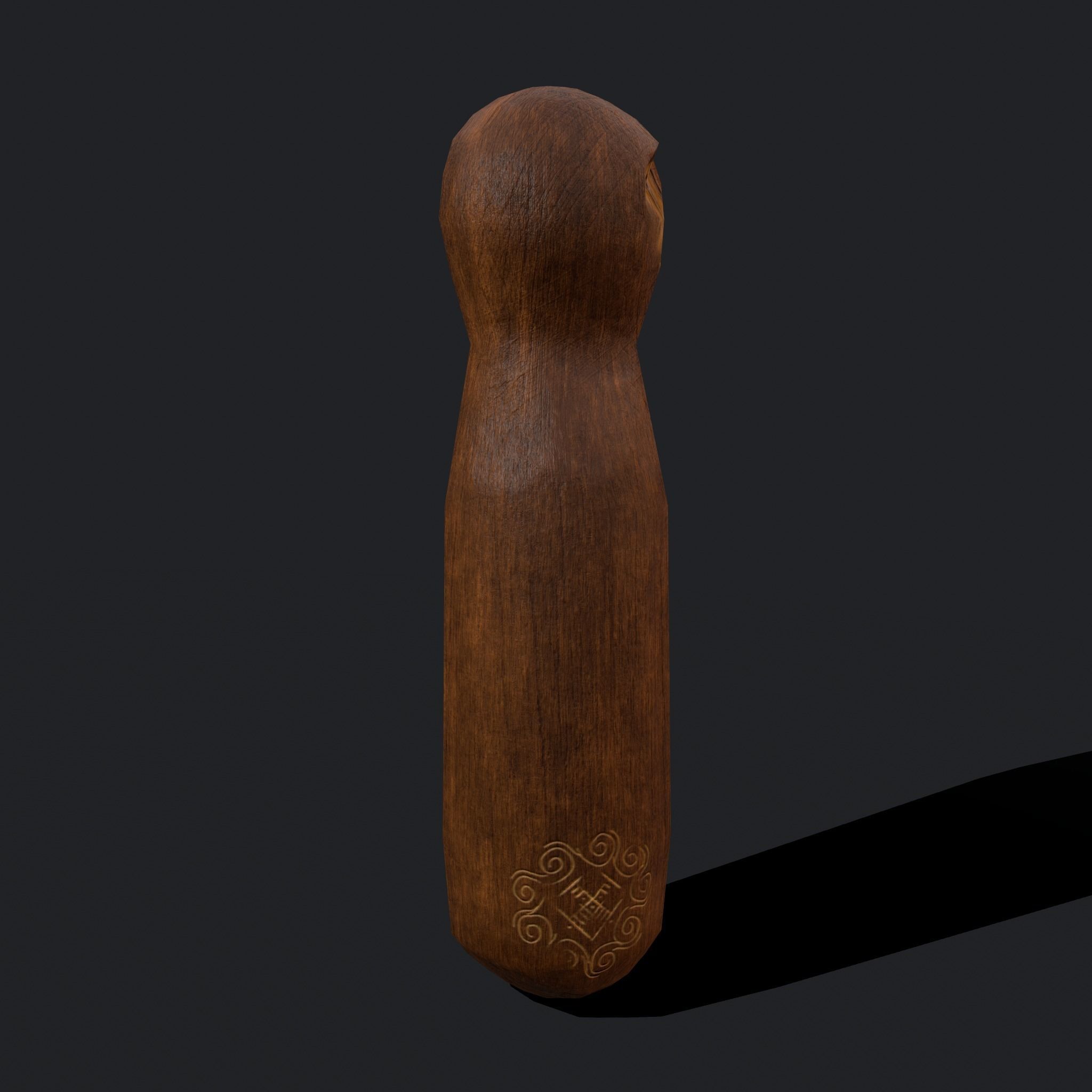 Medieval Wooden Toy Doll Low-poly 3D model_21