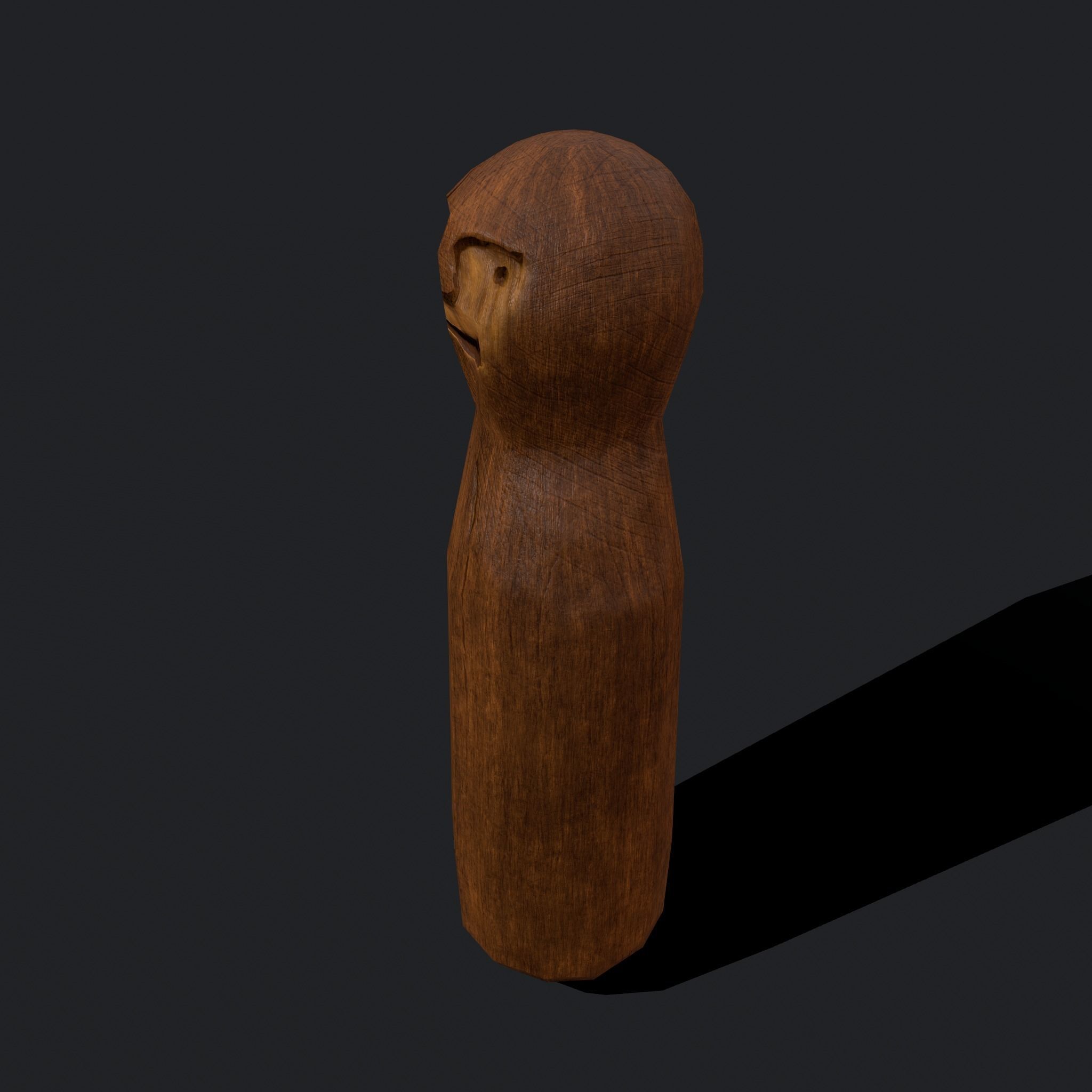 Medieval Wooden Toy Doll Low-poly 3D model_8