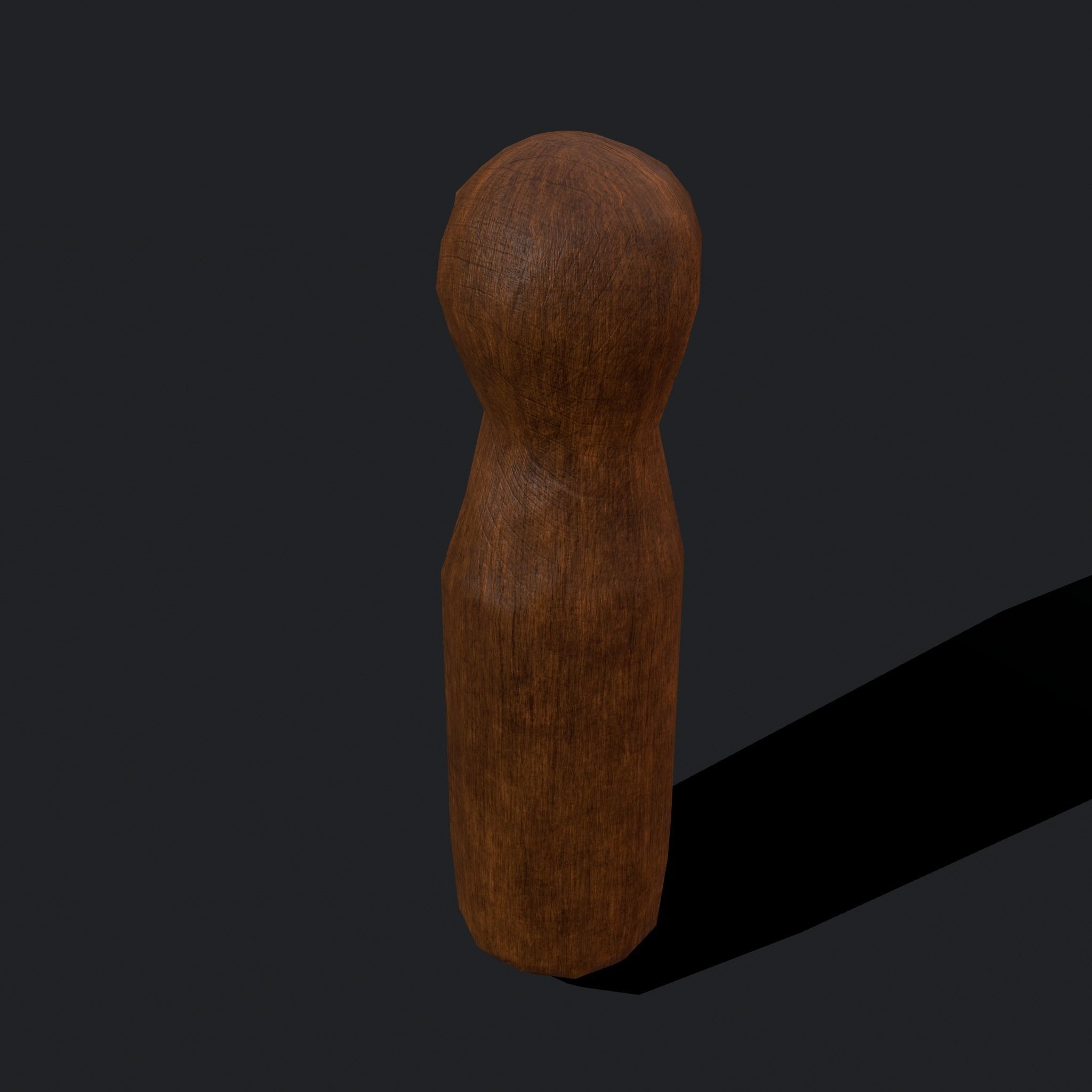 Medieval Wooden Toy Doll Low-poly 3D model_7