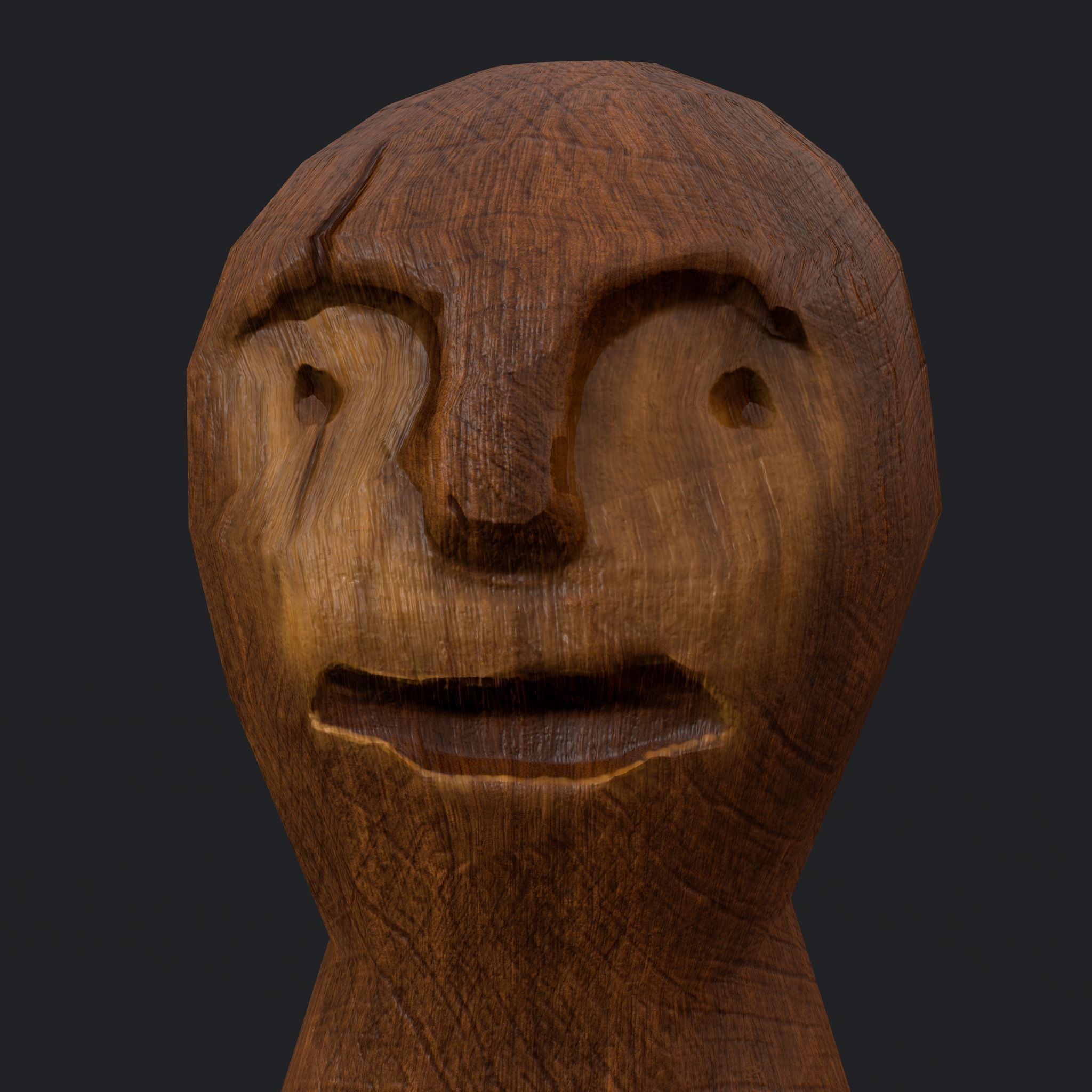 Medieval Wooden Toy Doll Low-poly 3D model_19